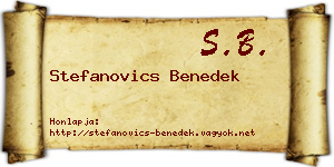 Stefanovics Benedek névjegykártya
